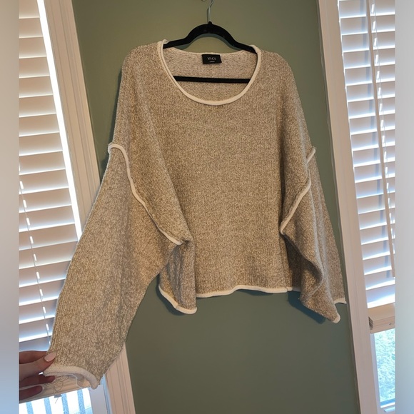 Cold Cozy Nights Relaxed Knit Sweater - Heather Taupe - Picture 1 of 7
